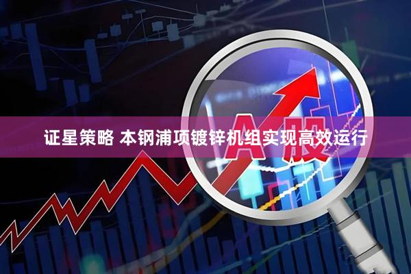 证星策略 本钢浦项镀锌机组实现高效运行