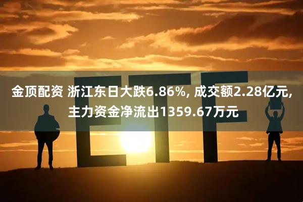 金顶配资 浙江东日大跌6.86%, 成交额2.28亿元, 主力资金净流出1359.67万元