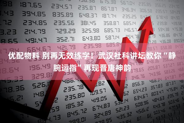 优配物料 别再无效练字！武汉社科讲坛教你“静腕运指”再现晋唐神韵